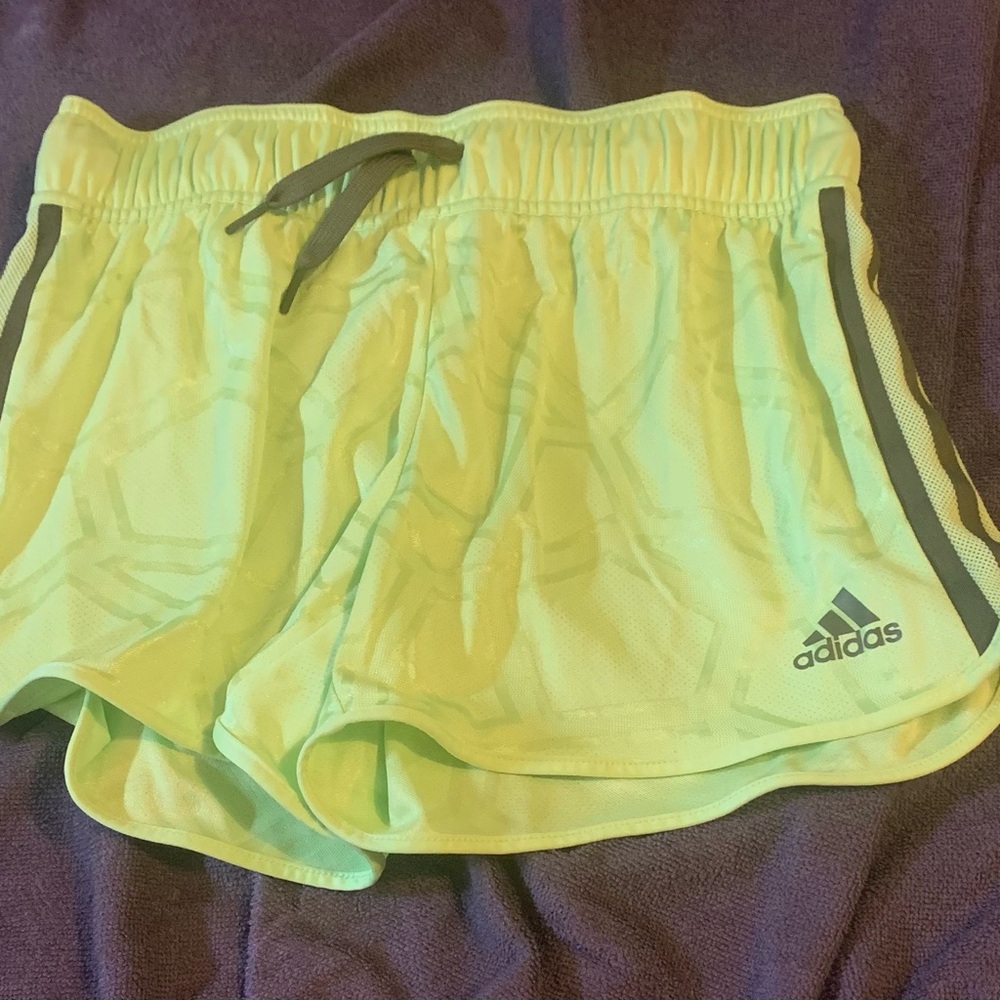 adidas Women's Neon Green Athletic Shorts